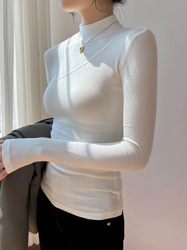 Cosybreezee - Vanilla Mock Neck Long Sleeve Top