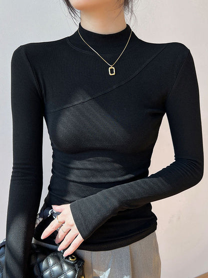 Cosybreezee - Vanilla Mock Neck Long Sleeve Top