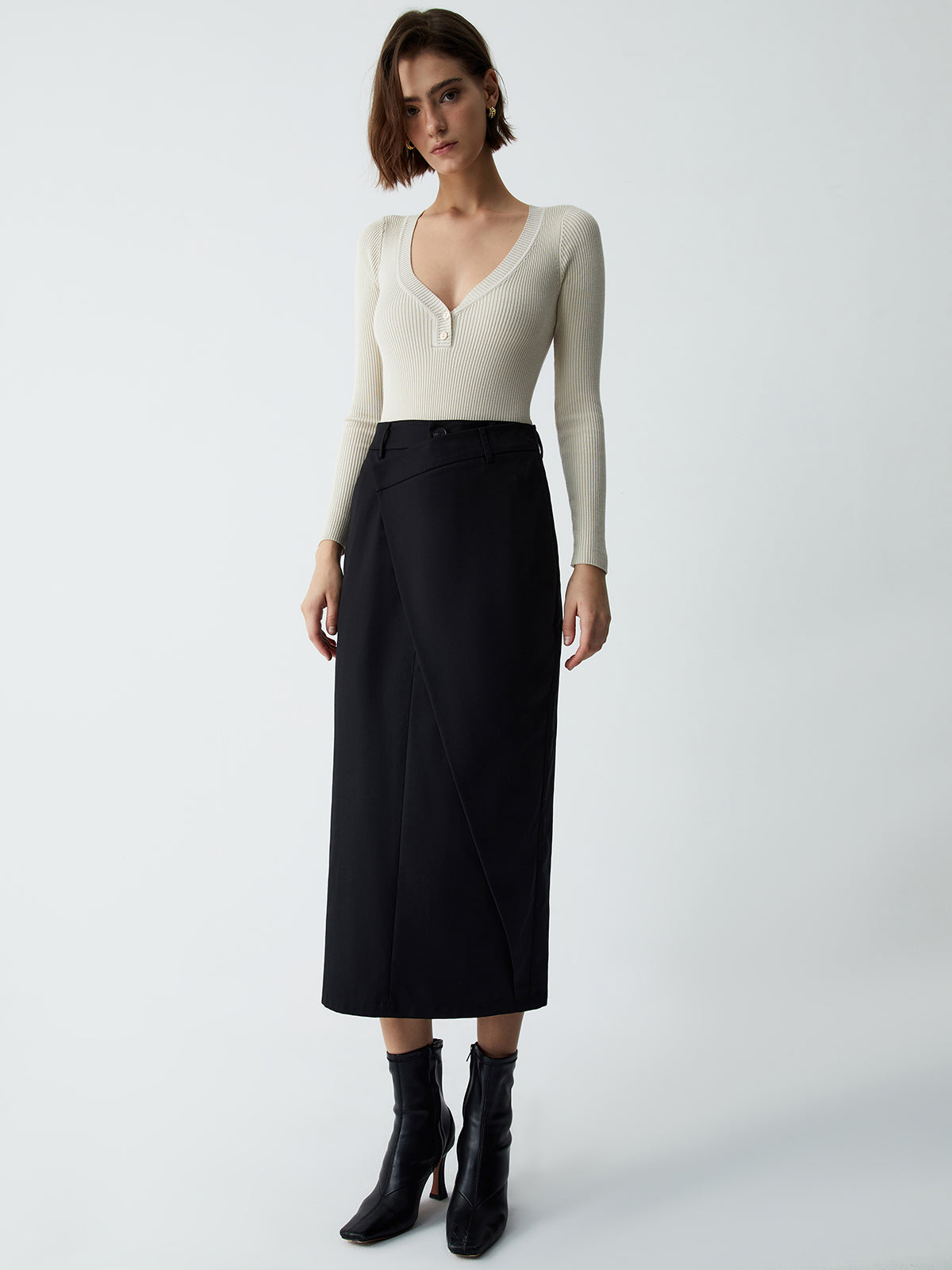 Asymmetric Layer Graceful Maxi Skirt