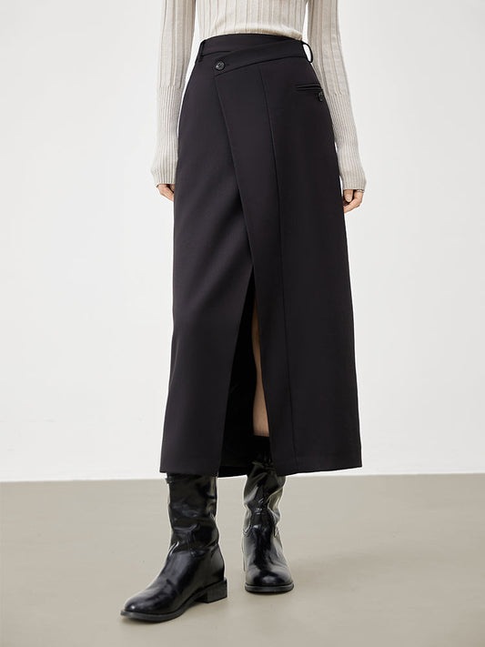 Asymmetric Layer Graceful Wrap Maxi Skirt