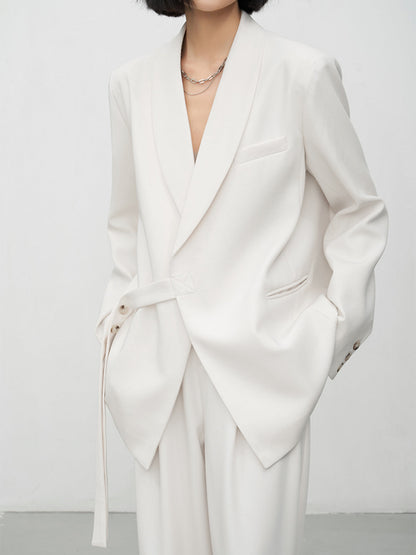 Asymmetric Buttoned Graceful Structured Blazer