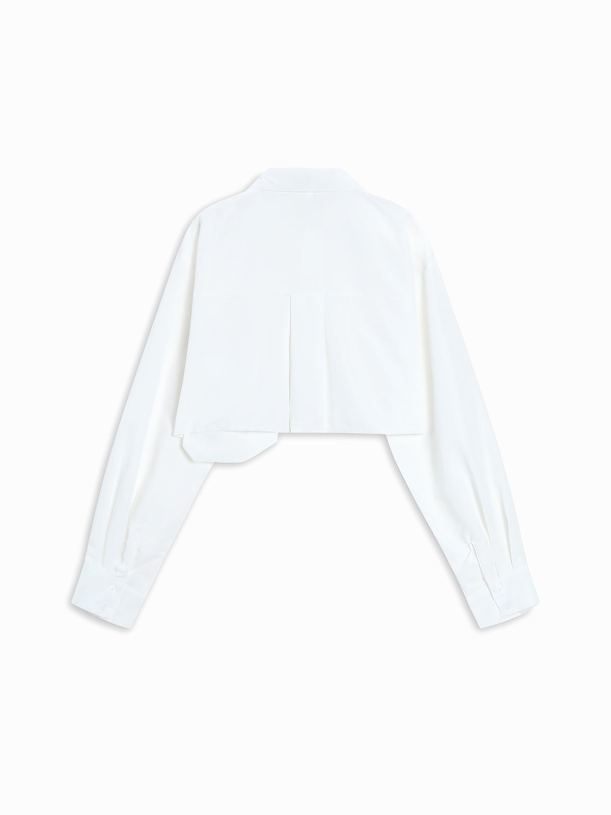 Asymmetrical Pocket Button Trendy Collar Crop Shirt