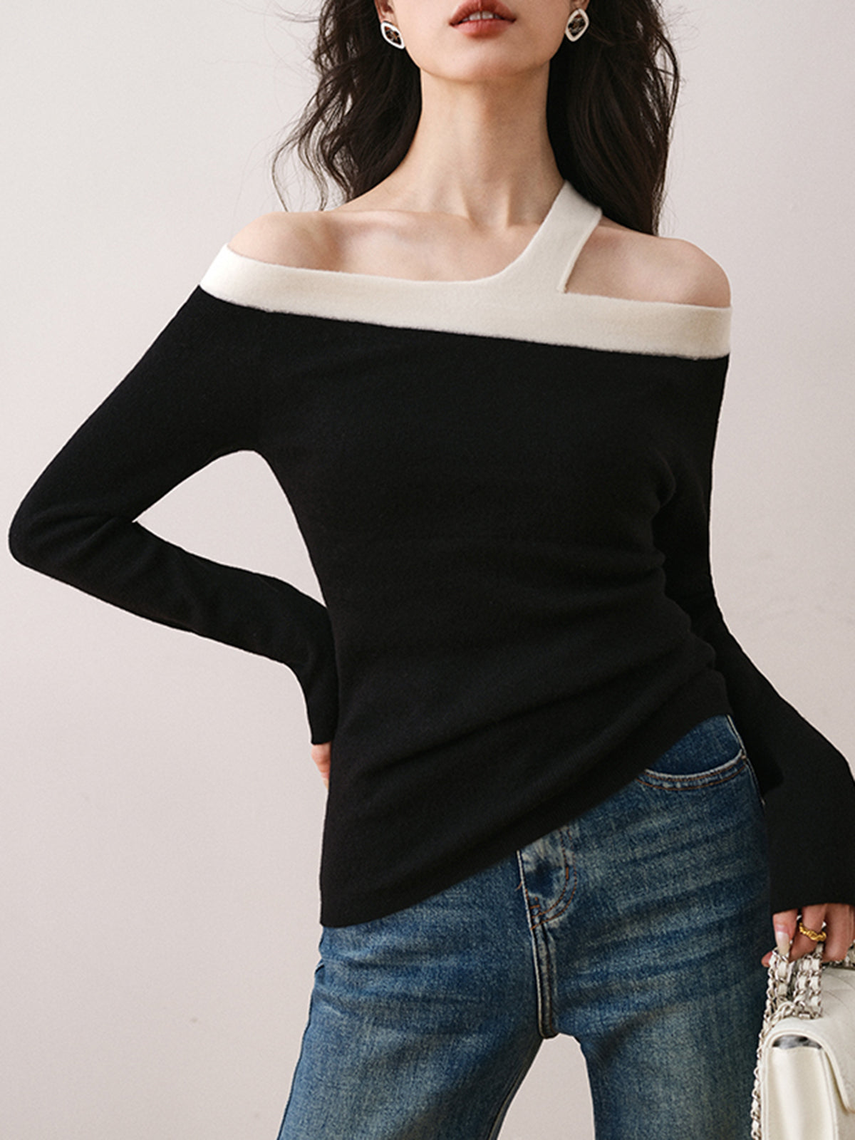 Asymmetric Strap Graceful Off-Shoulder Top