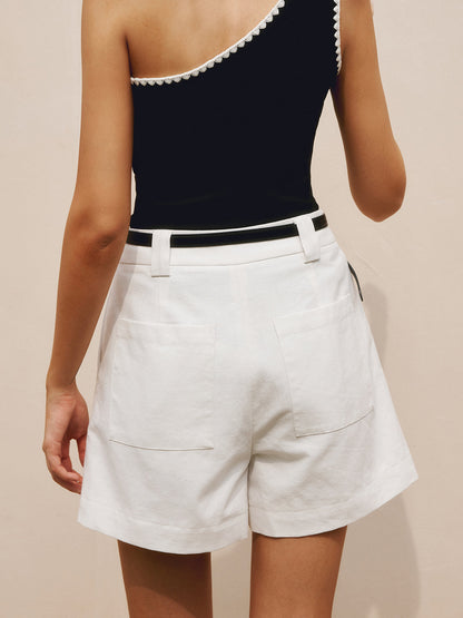 Cotton & Linen Trendy Casual Shorts Without Belt