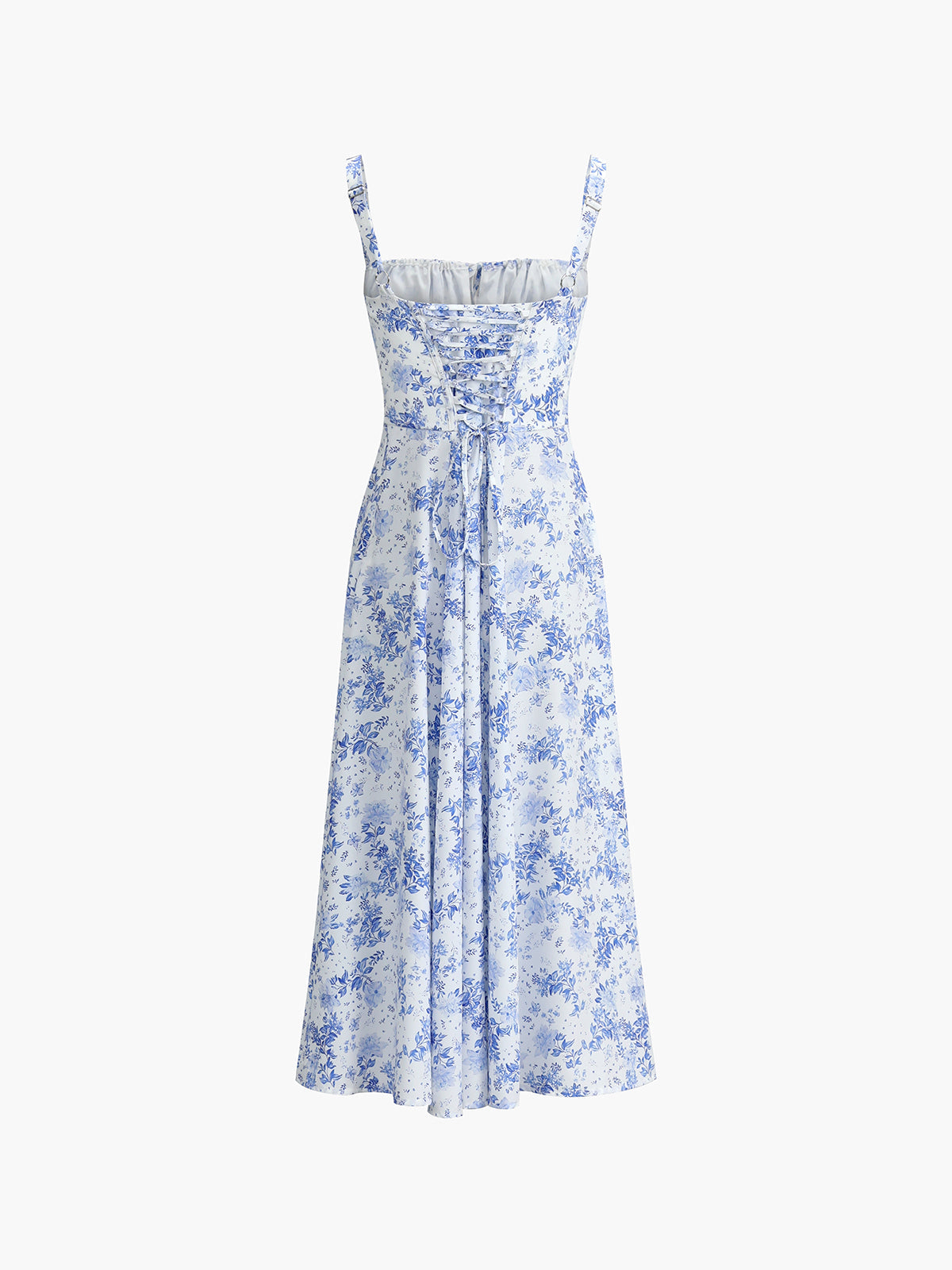 Cosybreezee - Floral Print Tie-Detail Cami Midi Dress