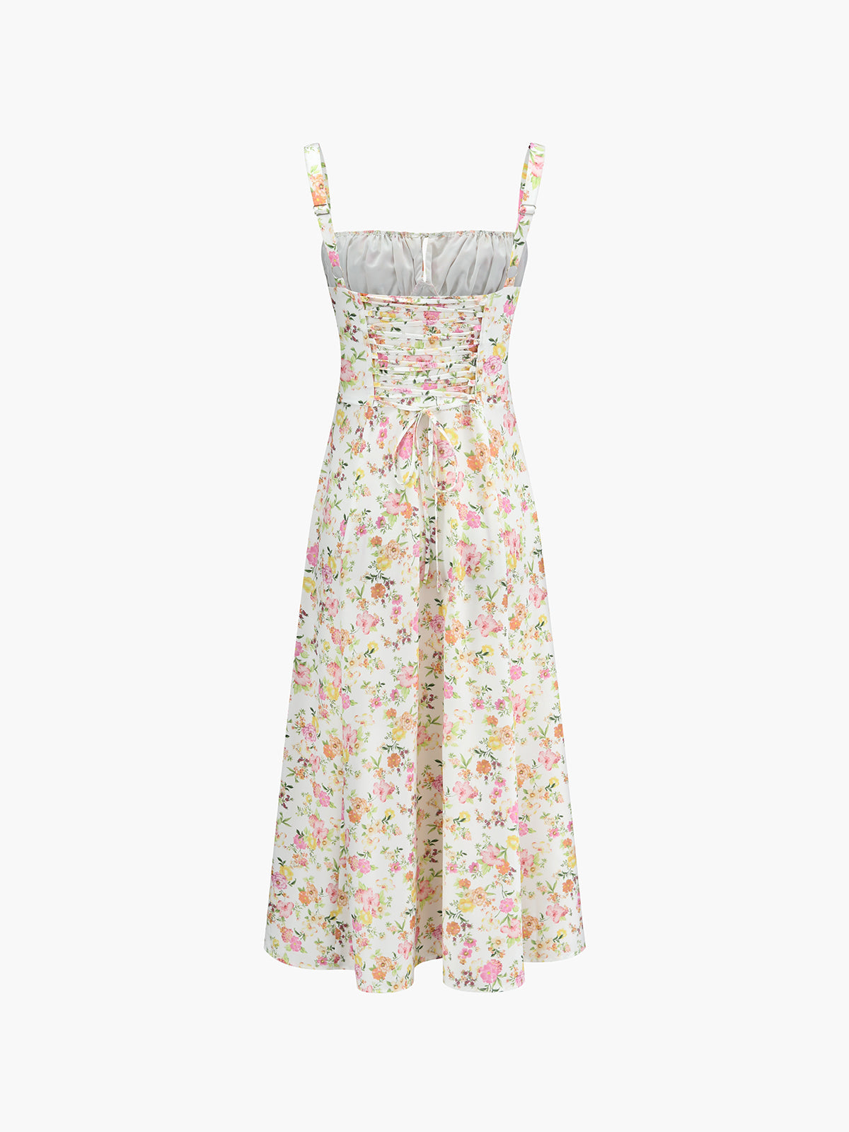 Cosybreezee - Floral Pleated Tie Long Dress