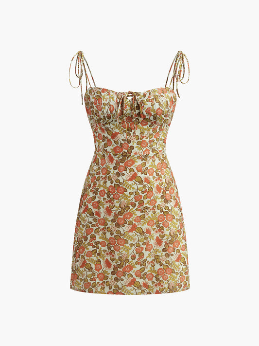 Cosybreezee - Floral Tie Front A Line Dress