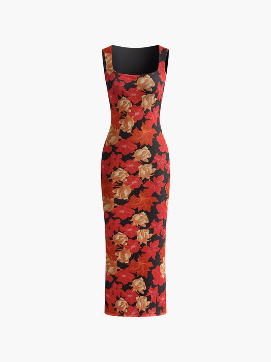 Cosybreezee - Floral Printed Mesh Tank Dress