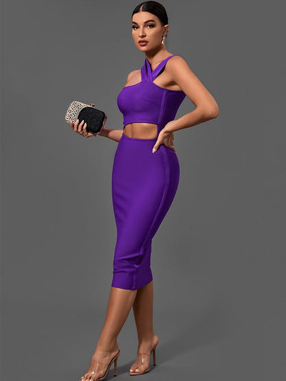 Bandage Dresses for Women Purple Bodycon Dress