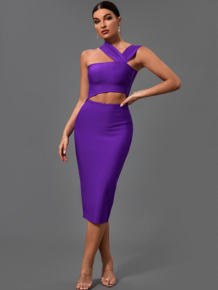 Bandage Dresses for Women Purple Bodycon Dress