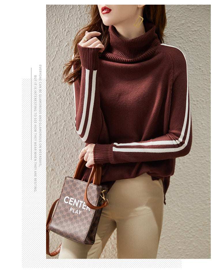 Cosybreezee - Barbara Ruffles Long Sleeve Turtleneck Woman Sweater