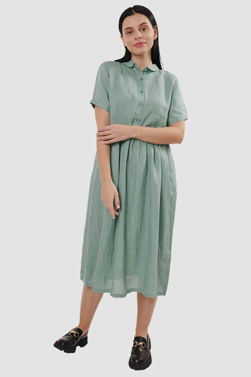 Slouchy Linen Daisy Dress