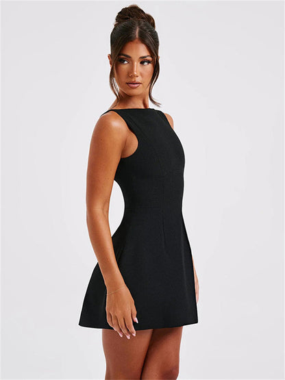 Sylvia Backless Slim Mini Dress