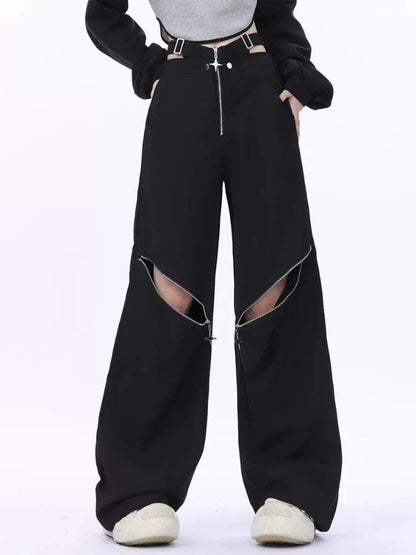 Black Casual Retro Cargo Halloween Pants