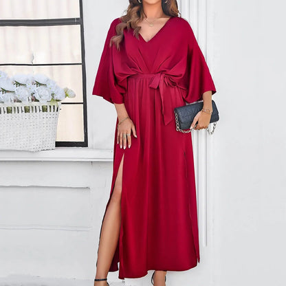 Autumn Winter Elegant Velvet Maxi Long Sleeve Pleated High Waist Female Casual Slim Fit Long Dress