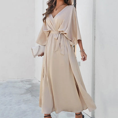 Autumn Winter Elegant Velvet Maxi Long Sleeve Pleated High Waist Female Casual Slim Fit Long Dress