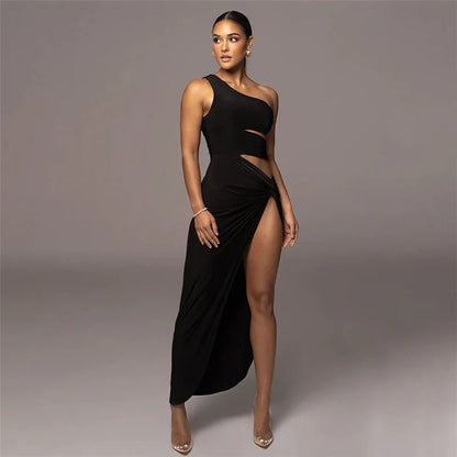 Sexy Backless Cut Out Summer Club Party Off Shoulder Long Midi Dress