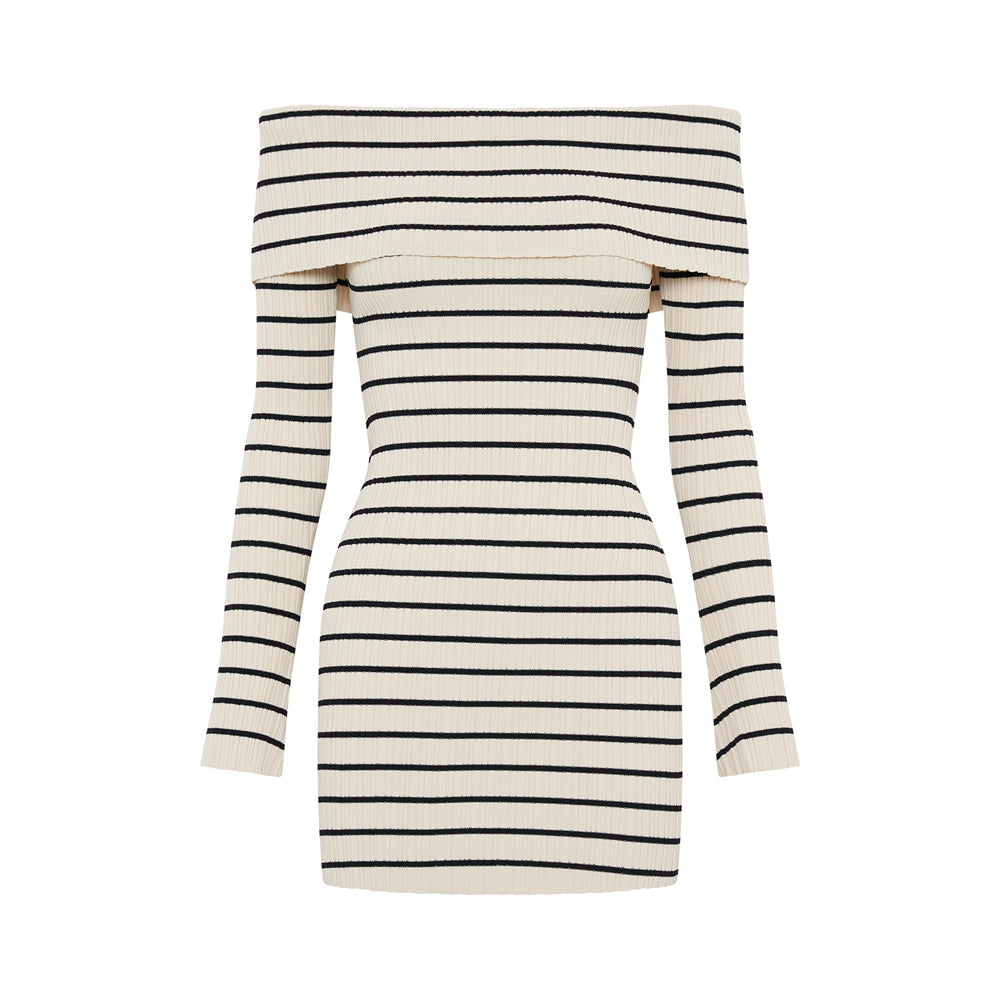 Carol Striped Knit Sweater Mini Dress