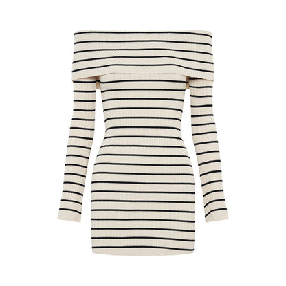 Carol Striped Knit Sweater Mini Dress