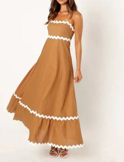 New Fashion Sexy Strapless Strap Women Long Boho Dress