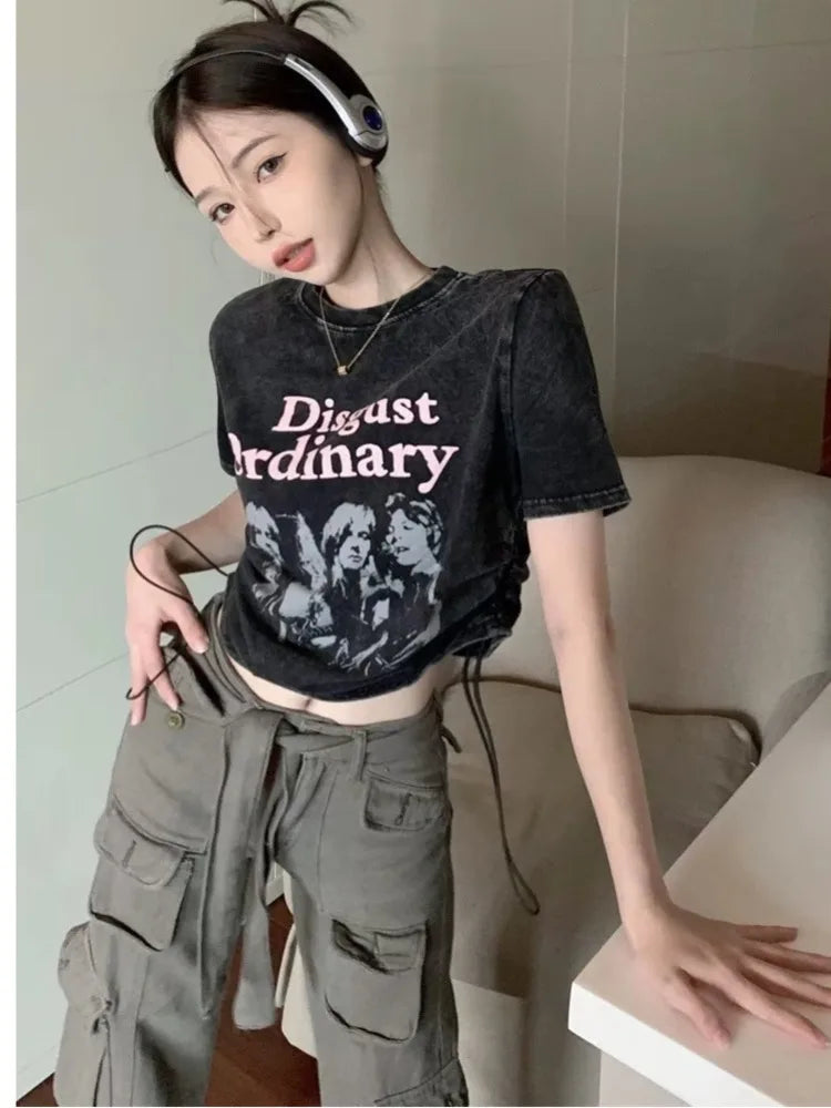 Trousers Summer Popular Light-Colored Women's New Temperament Trend Wide-Leg Pants Japanese Fashion Zipper Jean