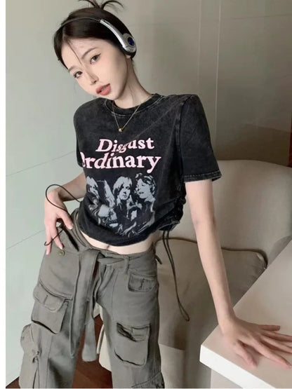 Trousers Summer Popular Light-Colored Women's New Temperament Trend Wide-Leg Pants Japanese Fashion Zipper Jean