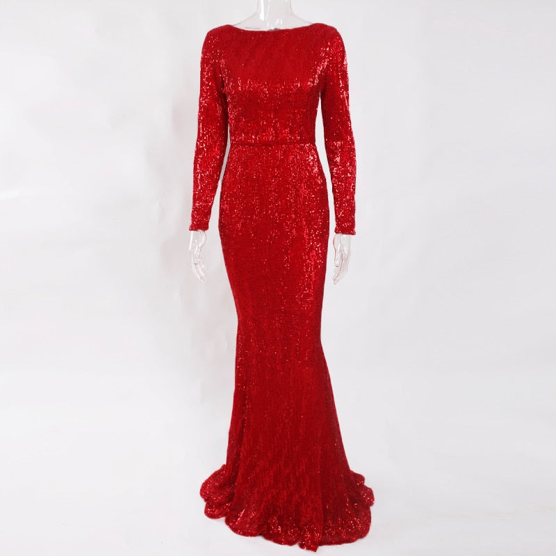 Sequin Long Burgundy and Gown Full-Length with Green and Neck O Gold in Sleeves Black