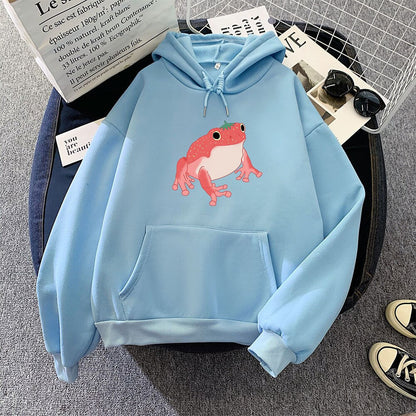 Arm Women Long Frog Pocket for Sweatshirt Harajuku Kawaii Oversized Clothes Pink Hooded Hoodie Girls Hoodies Sweatshirts