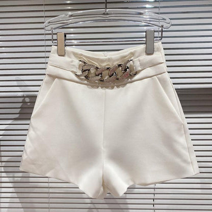 Cosybreezee - Women's High Waist Golden Chain Shorts