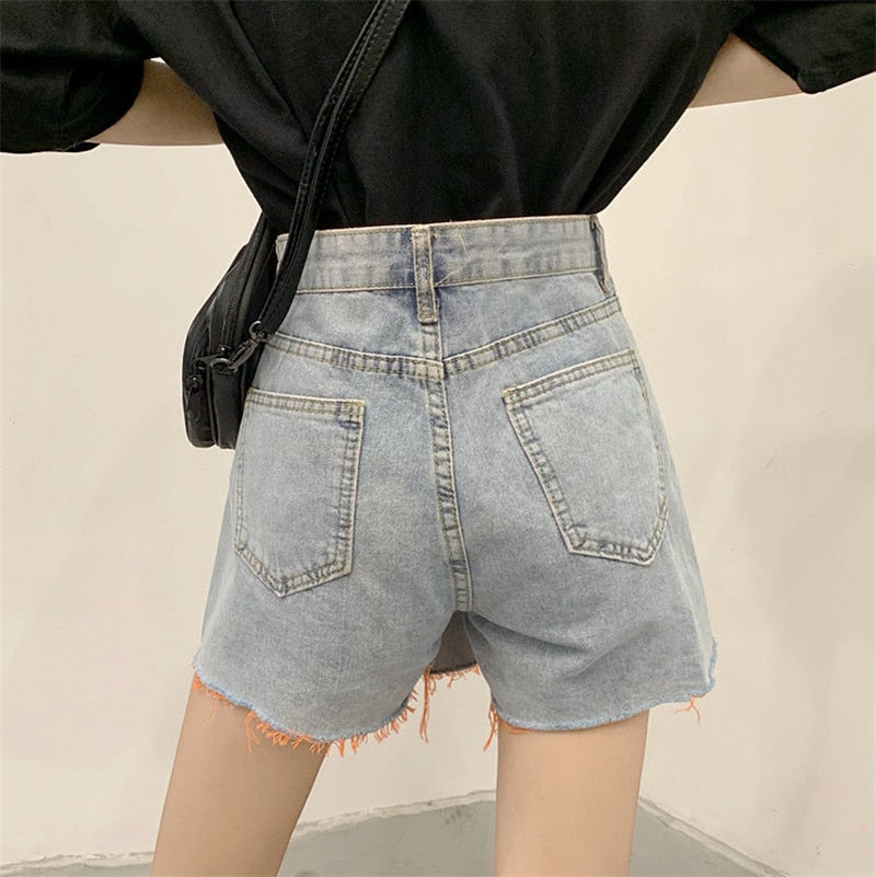 Cosybreezee - Women's Chic High Waist Denim Shorts