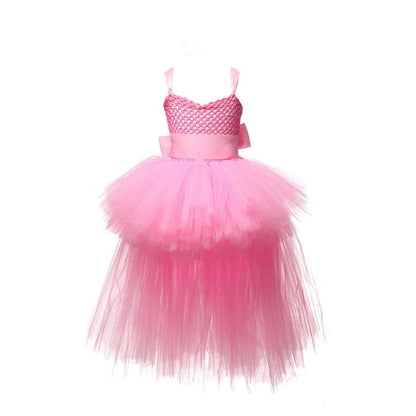 V-neck Gown Girls Gown Party Evening 1-14 Costume Tutu Ball Black Birthday with Halloween Train for Kids for Years