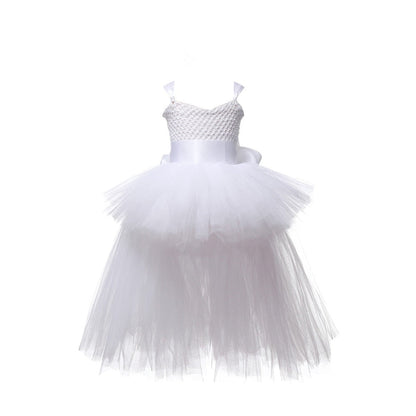 V-neck Gown Girls Gown Party Evening 1-14 Costume Tutu Ball Black Birthday with Halloween Train for Kids for Years