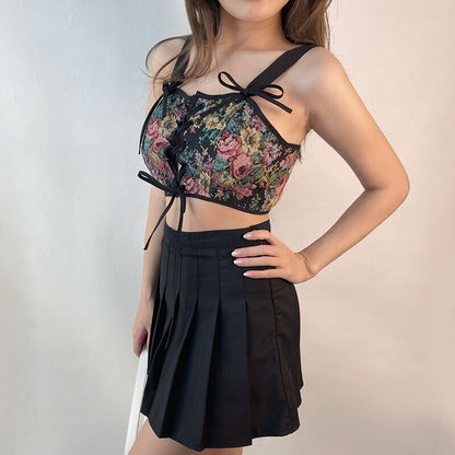 Blouse High Flowered Street Halter Vintage Top Design Women Designer for - Party Corset - Clubwear