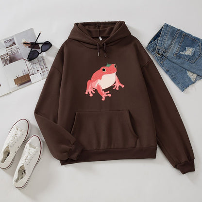 Arm Women Long Frog Pocket for Sweatshirt Harajuku Kawaii Oversized Clothes Pink Hooded Hoodie Girls Hoodies Sweatshirts