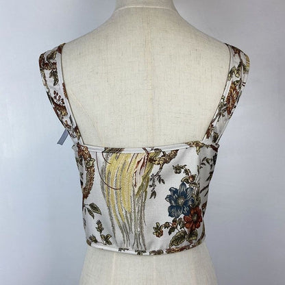 Blouse High Flowered Street Halter Vintage Top Design Women Designer for - Party Corset - Clubwear