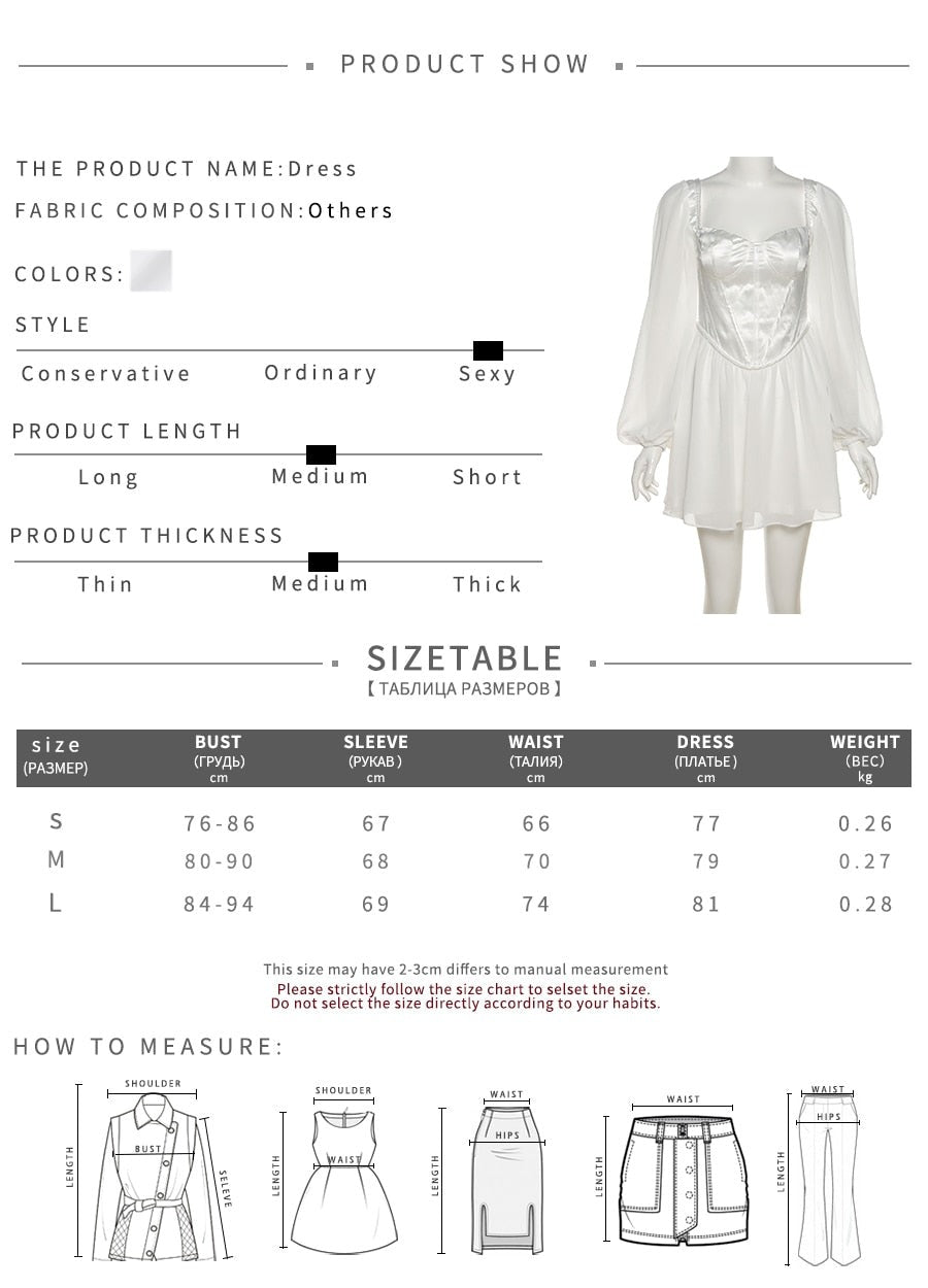 Waist Party Women Slim Autumn White Office Solid Elegant Gown Mini Spring - Lady for A-Line High Dress