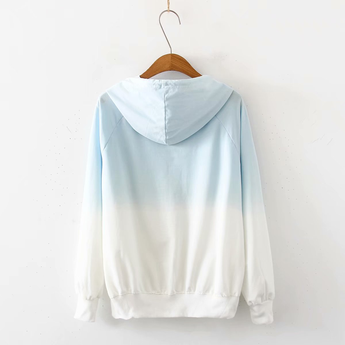 Raglan Gradient Japanese New and Small Fresh Spring Long-sleeved Student Sweatshirt Sleeves for Female Hoodie Wild Autumn