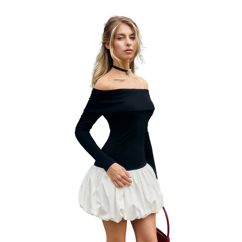 Sandy Off-shoulder Long Sleeve Sexy Mini Dress