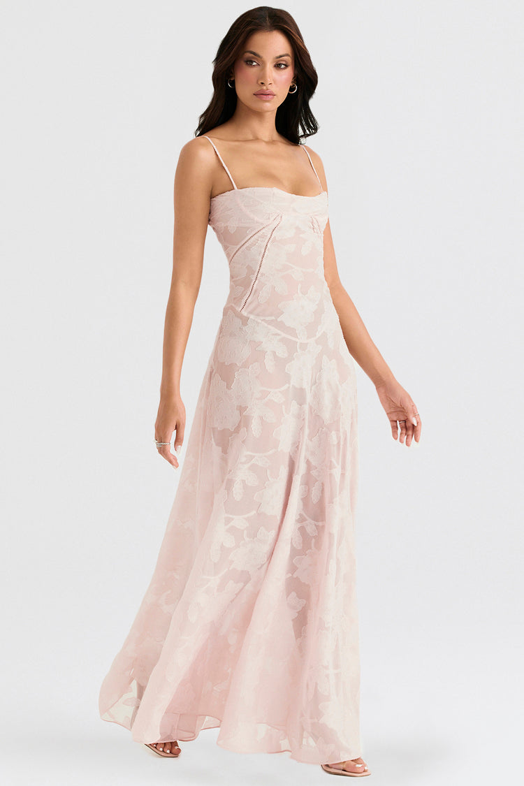 Blush of Elegance Charming Lace Maxi Dress