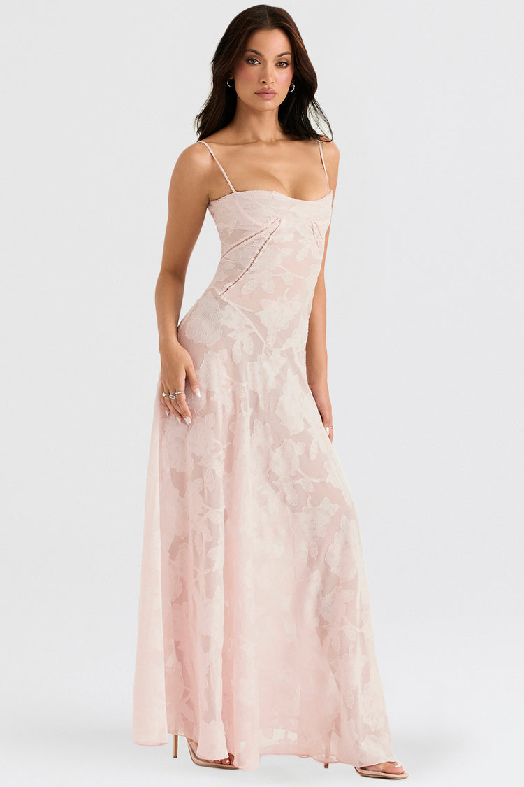 Blush of Elegance Charming Lace Maxi Dress