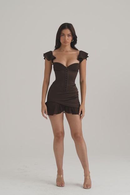 Anissa Satin Bodycon Charming Corset Mini Dress