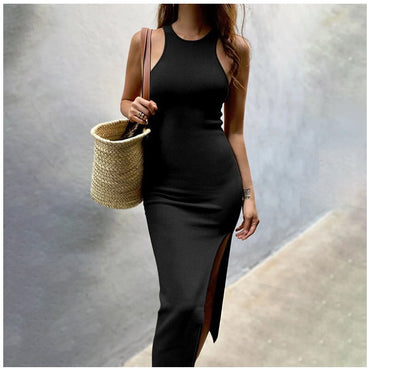 Simple And Sexy Charming High-Slit Midi Dress