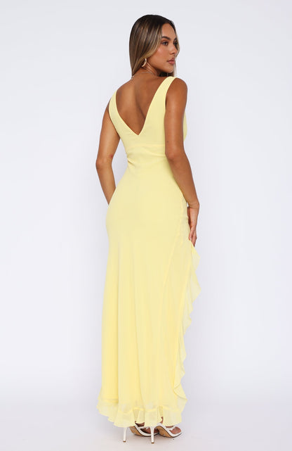 Bianca Slit Stylish Maxi Ruffled Dress