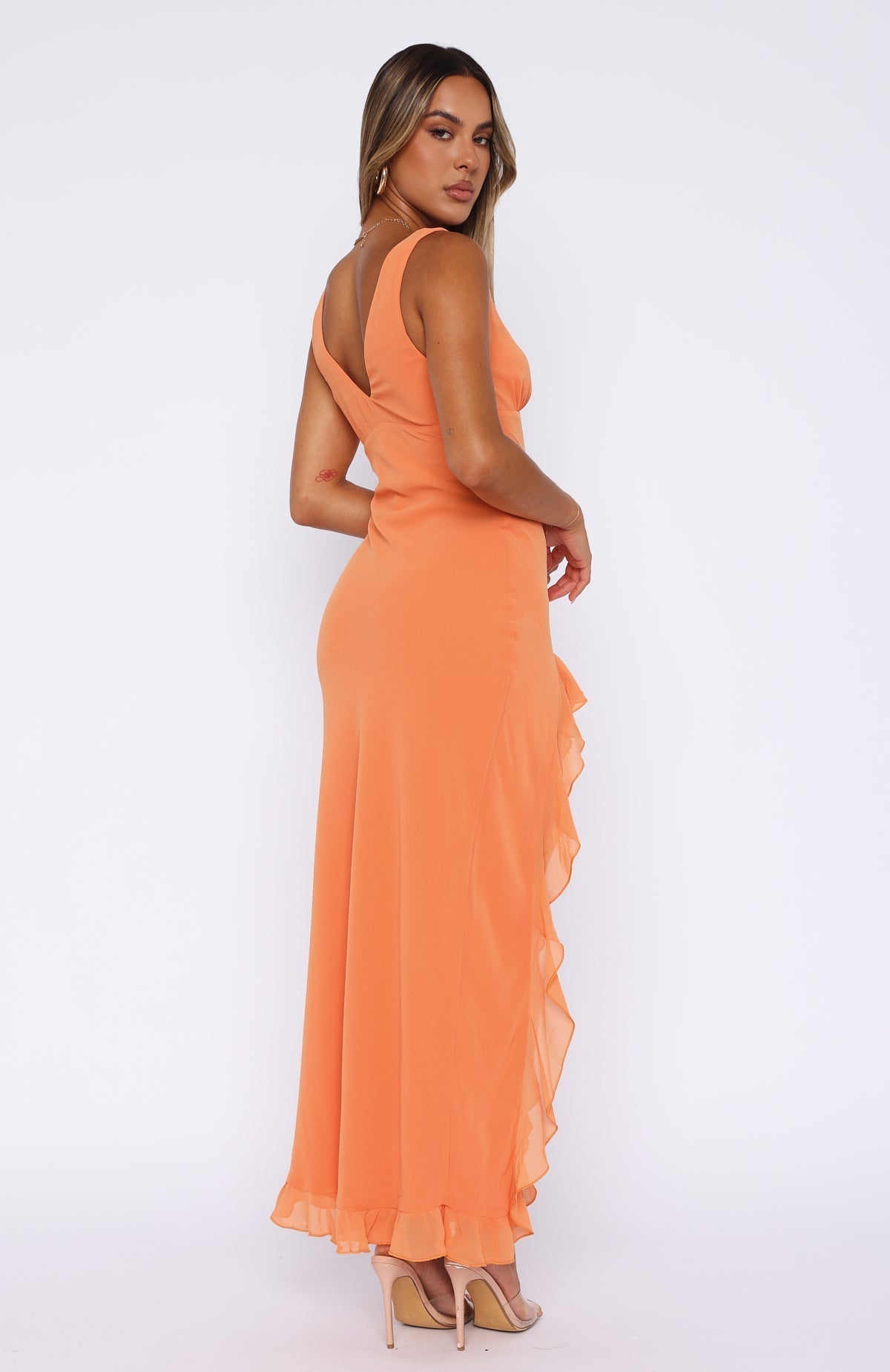 Bianca Slit Stylish Maxi Ruffled Dress