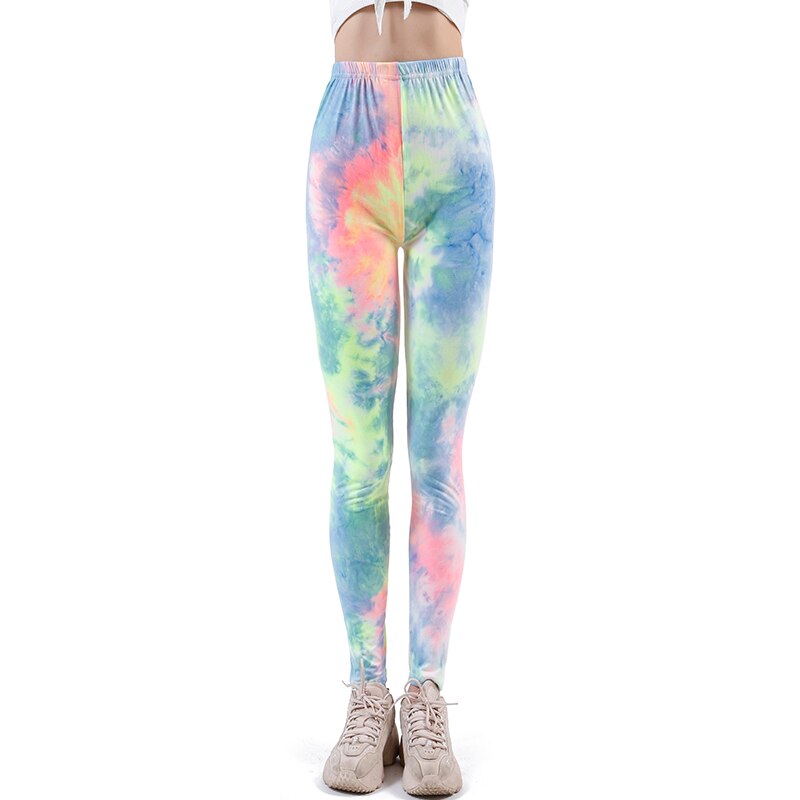 Tie Dye Printing Bottom Fitness Pants Sexy Trousers