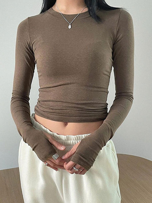 Basic Solid Graceful Crop Top