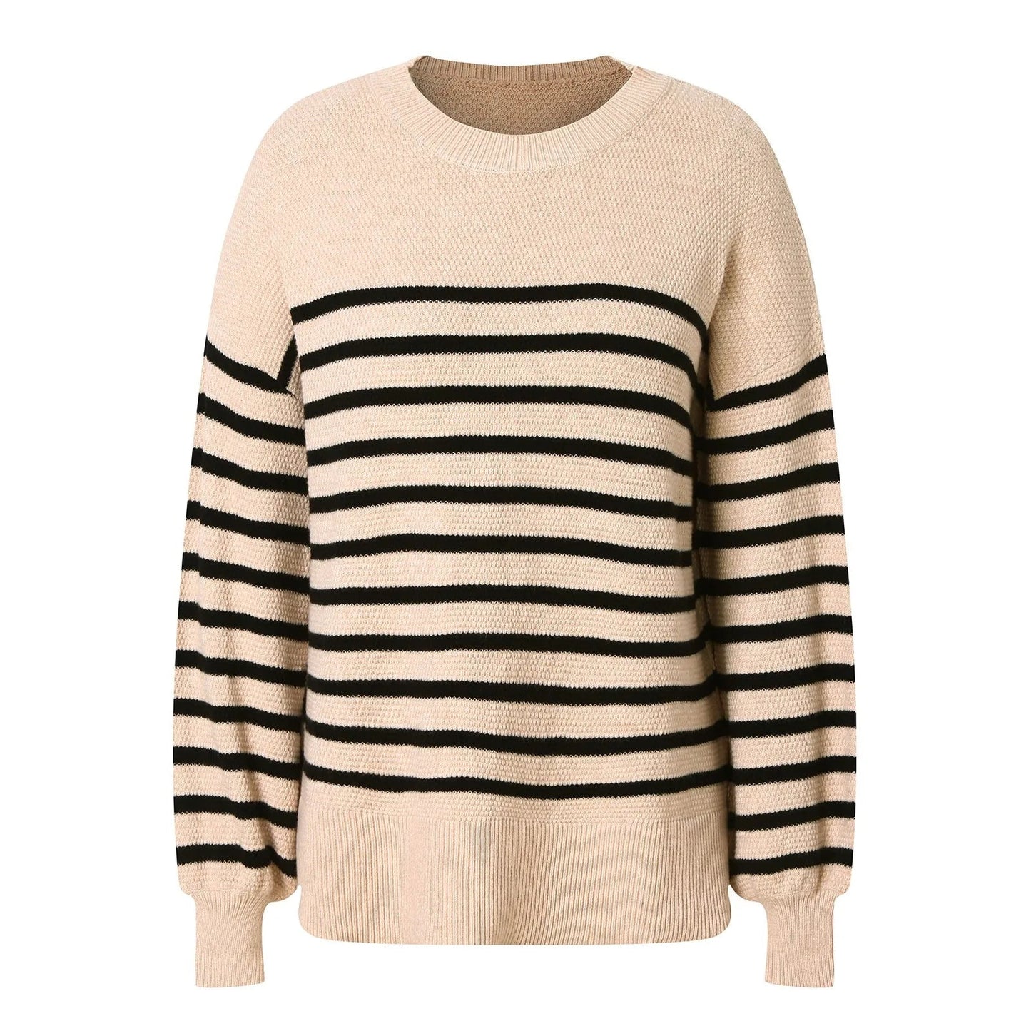 Striped Cozy Casual Knitting Loose Long Sleeve Comfortable Stylish Autumnal Sweater