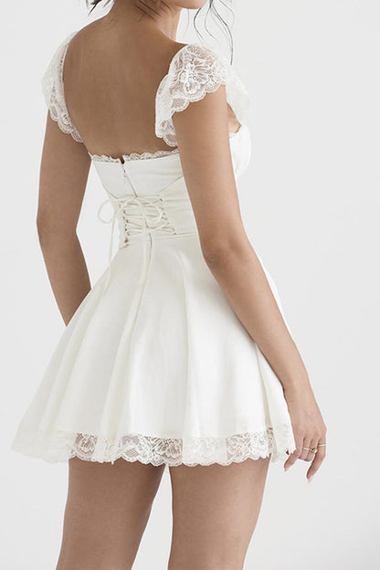 Strappy Lace Patchwork Corset Dress