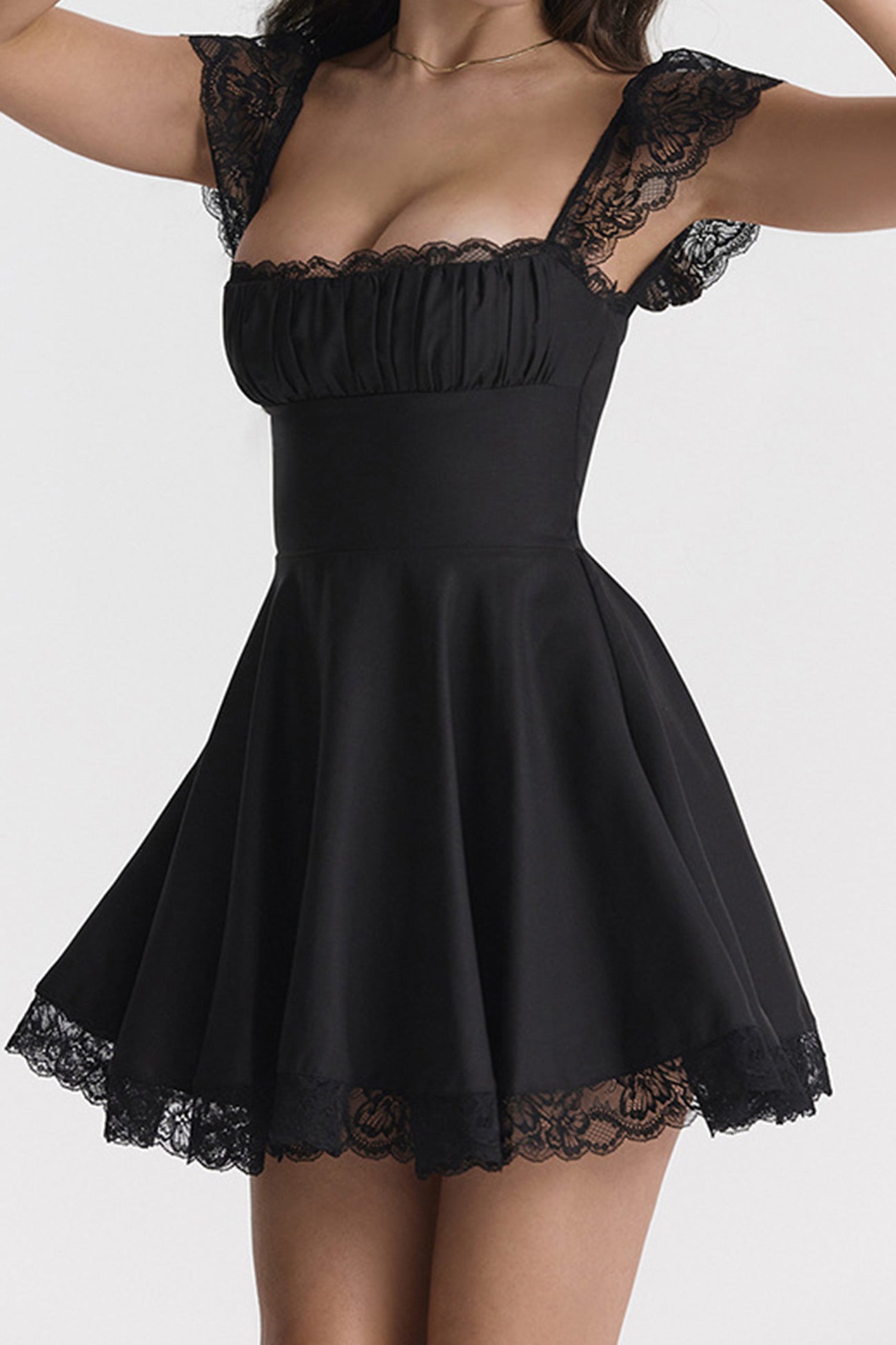 Strappy Lace Patchwork Corset Dress