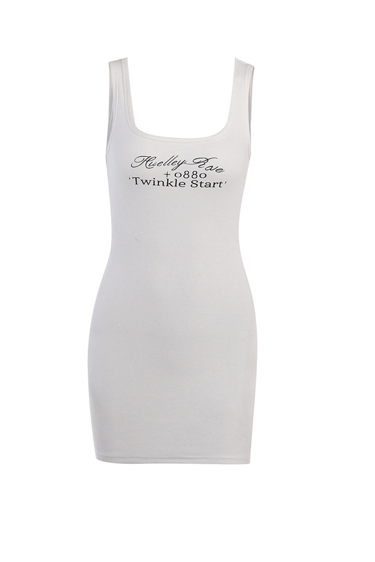 Bodycon Tank Dress with Letter Print